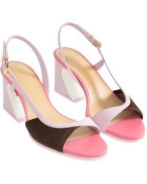 Fendi Arco Leather Court Shoes - Pink