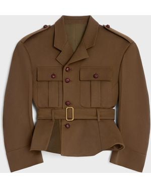 Celine Celine Wool Peplum Jacket - Brown