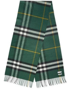 Burberry Cashmere Scarf With Giant Check Print - Green