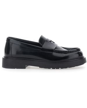 Emporio Armani Boys Loafers, Patent Ecoleather Loafers & Mocassins - Black
