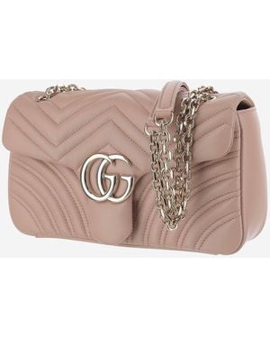 Gucci Shoulder Bag Gg Marmont Leather Nappa Hand - Pink