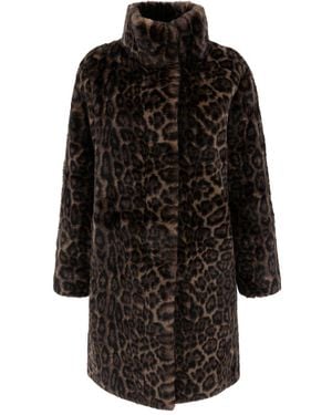 Apparis Blair Leopard Coat - Black