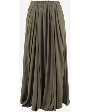 Sa Su Phi Long Pleated Skirt Cotton - Multicolor