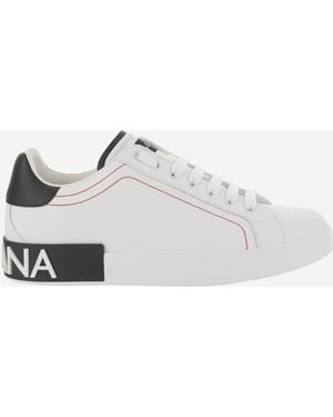 Dolce & Gabbana Portofino Calfskin Trainers - White