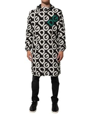 Dolce & Gabbana Logo Print Hooded Jacket - Black