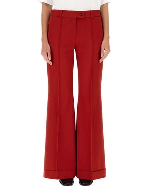 Acne Studios Wool Blend Trousers With Button Closure And Belt Loops For - Red