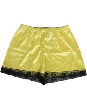 Dolce & Gabbana Satin Silk Mid Waist Underwear Shorts Co+05+Pa+Se - Yellow