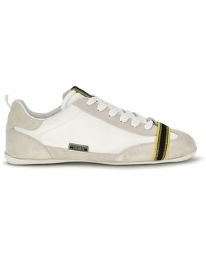 Fendi Wrap Suede And Fabric Sneakers - White