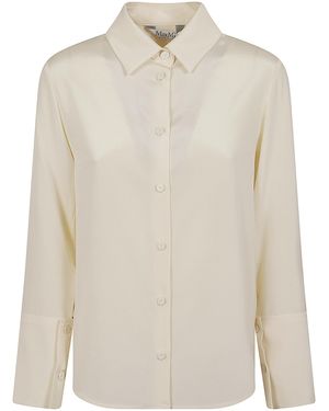 Max Mara Pure Camicia Cady Di Seta Voliera - White