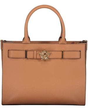 Versace Elegant And Sophisticated Leather Handbag - Brown