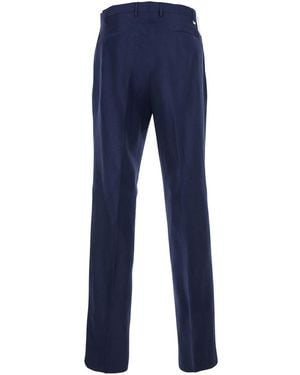 PT Torino Trousers With Pockets And Raw Hems Tech Fabric For Trousers - Blue