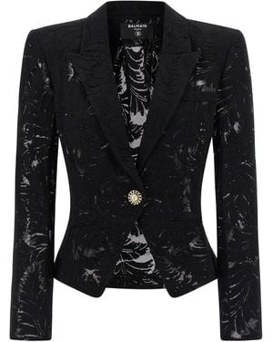 Balmain Lace Blazer - Black