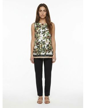 Dolce & Gabbana Bicolor Silk Sleeveles T-Shirt - Metallic