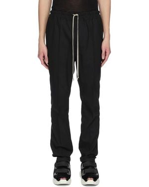 Rick Owens Pantalon Drawstring Slim Long Noir Pants - Black