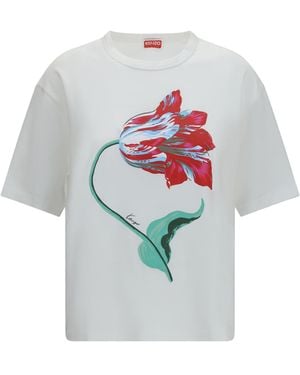 KENZO Tulip Cotton T-Shirt T-Shirts - White