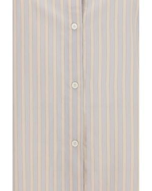 TOTEME Shirt Striped-Sky Viscose - White