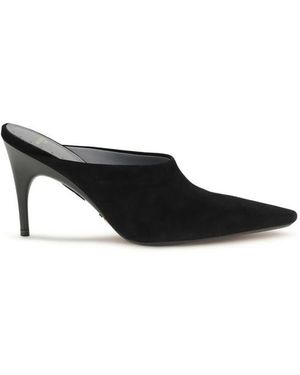 Balenciaga Black Suede Leather Mules