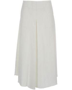 ..,merci Luna Dress With Pleats And High Waist - White