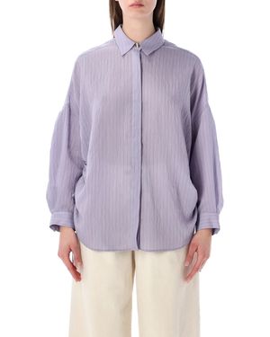 Sessun Sessùn Danie Loose Lyocell Stripe Shirt - Purple