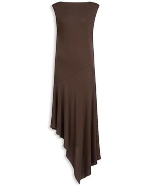 Maison AlaïA Robe Dos Nu En Jersey De Crêpe Marron Dress - Brown