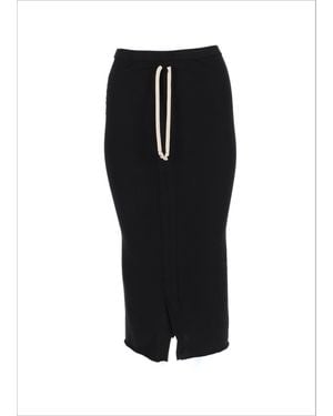 Rick Owens Cotton Midi Skirt - Black