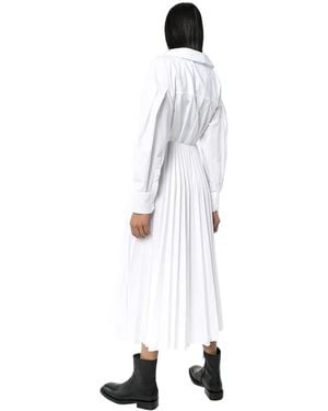 Valentino Wrap Pleated Shirt Dress - White