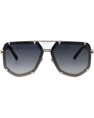 Philipp Plein Spp132 0K07 Metal Sunglasses - Blue