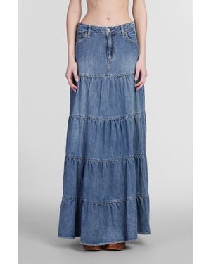 Alice + Olivia Mindy Denim Maxi Skirt - Blue