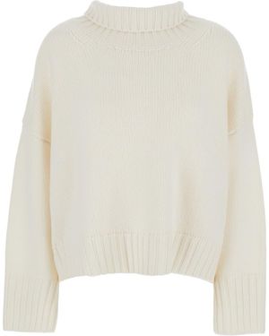 Goat Girlfriend Turtleneck Jumper With Ribbed Trims - White