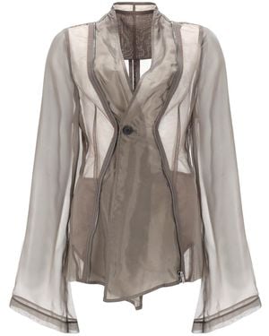 Rick Owens Single-Breasted Jacket Stag Polyamide - Gray