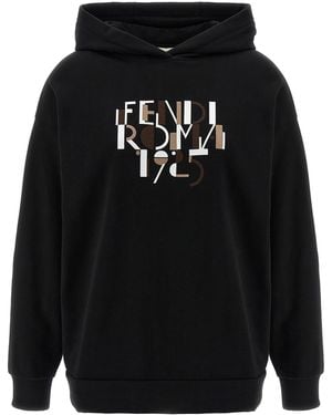 Fendi Roma Cotton Hoodie - Black