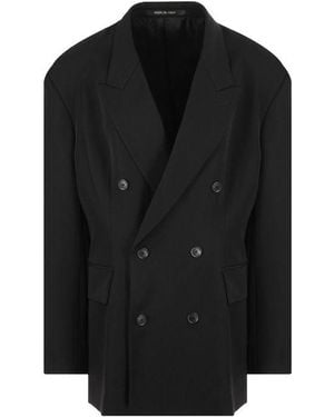 Balenciaga Balenciaga Double-Breasted Wool Blazer - Black
