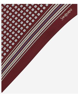 Saint Laurent Lavallière Silk Twill Scarf - Red