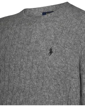 Polo Ralph Lauren Cable Knit Sweater Wool And Cashmere - Gray