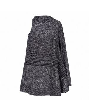 Missoni Short, Asymmetrical Viscose Dress With Long Draping And Embroidered Sequins - Grey
