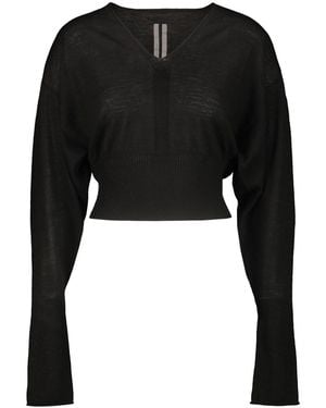 Rick Owens V Cropped Top - Black