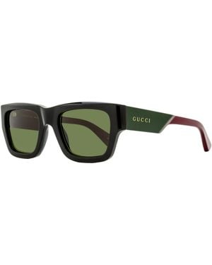 Gucci Bilayer Rectangular Sunglasses Gg1668S 003-- 52Mm Plastic (Acetate) - Green