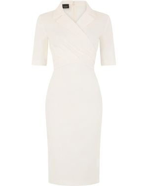 Pinko Midi Dress With Bow/Snow Linen - White
