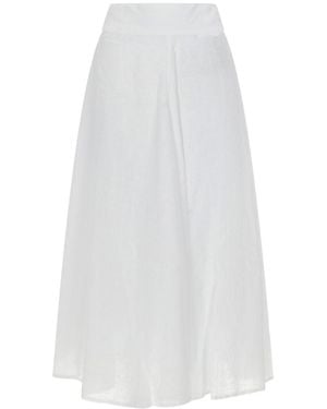 120% Lino 120% Lino Linen Skirt - White
