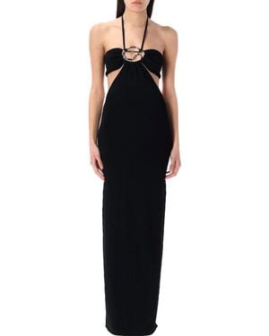 Coperni Knitted Halter Long Dress - Black