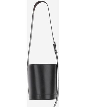 Jil Sander Leather Bucket Bag Calfskin Shoulder - Black