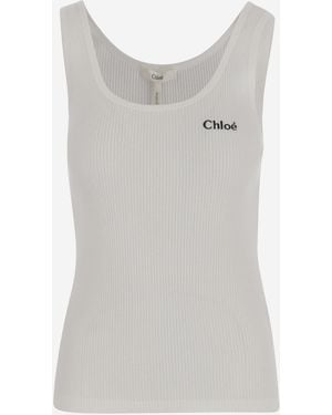 Chloé Top Shell: Cotton - Gray