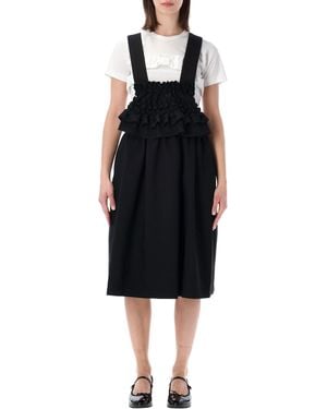 Comme des Garçons Ruffle Salopette Dress - Black