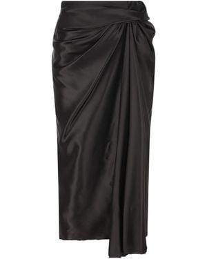 Balenciaga Cupro Skirt With Draperies - Black