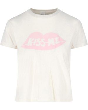 RE/DONE T-Shirt Kiss Me - White