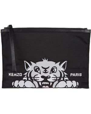 KENZO Varsity Large Clutch Bag - Black