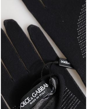 Dolce & Gabbana Dg Logo Cotton Hands Mitten Gloves Co+03 - Black