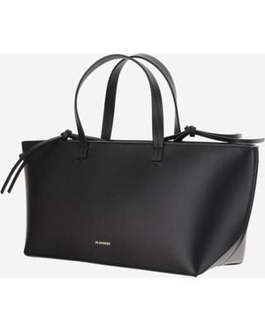 Jil Sander Small Bateau Tote Bag Calfskin Satchels & Cross Body - Black