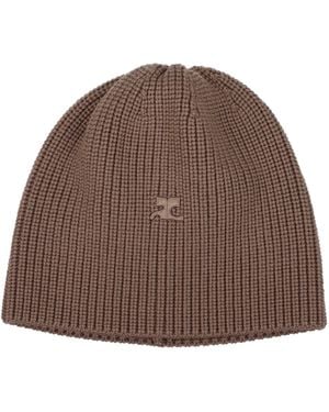 Courreges Brown Wool Beanie