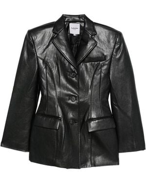 LA PISCINE Structured-Shoulder Blazer - Black